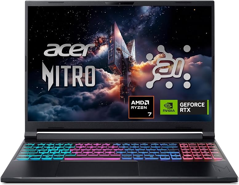 Acer Nitro V 16S AI Gaming Laptop | AMD Ryzen 7 260 Processor | NVIDIA GeForce R