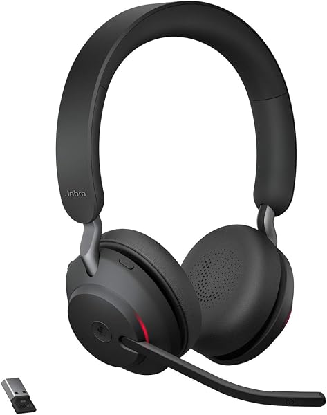 Jabra Evolve2 65 Bluetooth Wireless Headset with Mic for Calls and Music, Dual-E