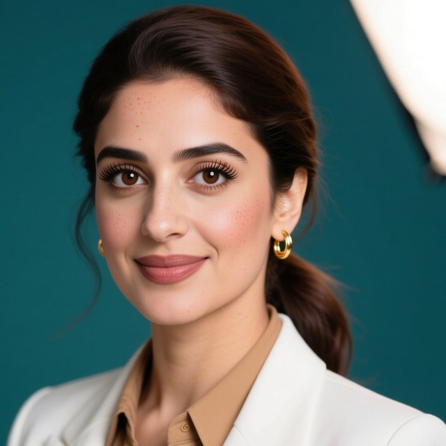 Portrait of Noor Haddad, AI assistant at AI Universe City